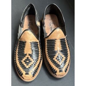 Men's Huarache Sandals Size 7 Leather Mexican Close Toe Authentic Hand Crafted